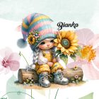 Névvel kérhető - A legcukibb napraforgós manó lány mintás párna