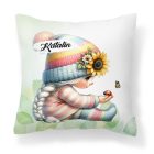 Névvel kérhető - Katicás napraforgós manó lány mintás párna