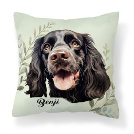   Névvel kérhető - Fekete angol cocker spániel portré mintás párna