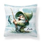 Névvel kérhető - Horgász manó és a nagy fogás mintás párna