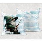 Névvel kérhető - Türelmes horgász manó mintás párna