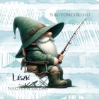 Névvel kérhető - Türelmes horgász manó mintás párna