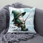 Névvel kérhető - Türelmes horgász manó mintás párna