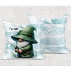 Névvel kérhető - Horgász manó esőben mintás párna