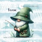 Névvel kérhető - Horgász manó esőben mintás párna