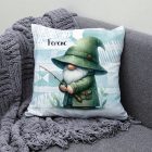 Névvel kérhető - Horgász manó esőben mintás párna