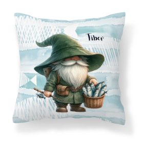   Névvel kérhető - Horgász manó sikeres nap mintás párna