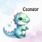 Kérd a neveddel - Cuki dinó mintás párna