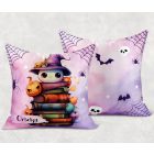 Névvel kérhető - Halloween Könyvek mintás párna