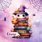 Névvel kérhető - Halloween Könyvek mintás párna