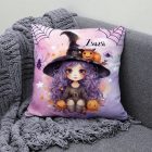 Névvel kérhető - Halloween Boszi lány mintás párna