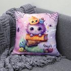 Névvel kérhető - Halloween Könyvmolyok mintás párna