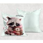 Névvel kérhető - A legcukibb mosómaci és sünike mintás párna
