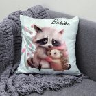 Névvel kérhető - A legcukibb mosómaci és sünike mintás párna