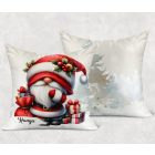 Névvel kérhető - Cuki karácsonyi manó mintás párna
