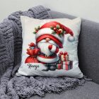 Névvel kérhető - Cuki karácsonyi manó mintás párna