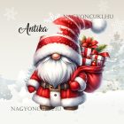 Névvel kérhető - Puttonyos karácsonyi manó mintás párna