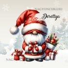 Névvel kérhető - Karácsonyi manó sok-sok ajándékkal mintás párna