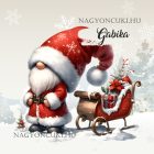 Névvel kérhető - Karácsonyi manó és a szánkó mintás párna