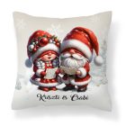 Névvel kérhető - Éneklő karácsonyi manók mintás párna