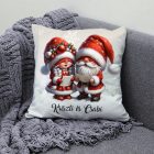 Névvel kérhető - Éneklő karácsonyi manók mintás párna