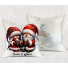 Névvel kérhető - Forró csokis karácsonyi manók mintás párna
