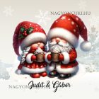 Névvel kérhető - Forró csokis karácsonyi manók mintás párna