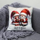 Névvel kérhető - Forró csokis karácsonyi manók mintás párna
