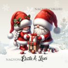 Névvel kérhető - Ajándékozó karácsonyi manók mintás párna