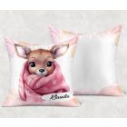 Kérd a neveddel - Pink Cuki őzike mintás párna