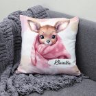 Kérd a neveddel - Pink Cuki őzike mintás párna