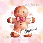 Kérd a neveddel - Cuki pink mézeskalács ember mintás párna