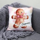 Kérd a neveddel - Cuki pink mézeskalács ember mintás párna