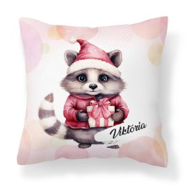 Kérd a neveddel - Cuki pink mosómaci mintás párna