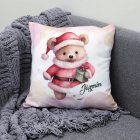 Kérd a neveddel - Cuki pink macika mintás párna