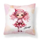 Kérd a neveddel - Pink cuki krampusz lány mintás párna