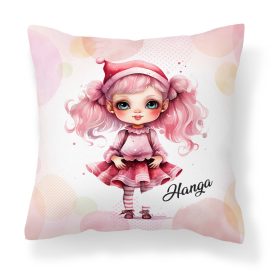 Kérd a neveddel - Pink cuki krampusz lány mintás párna