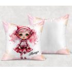 Kérd a neveddel - Pink cuki krampusz lány mintás párna