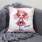 Kérd a neveddel - Pink cuki krampusz lány mintás párna