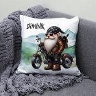 Névvel kérhető - Széles utat - Motoros manó mintás párna