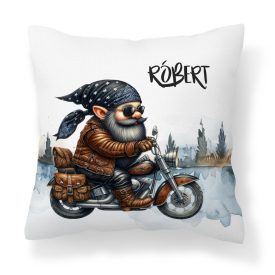   Névvel kérhető - Gumi fákat - Motoros manó mintás párna