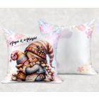 Névvel kérhető - Cuki Anya manó & Lánya  mintás párna