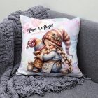 Névvel kérhető - Cuki Anya manó & Lánya  mintás párna