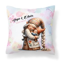   Névvel kérhető - Cuki Anya manó & Kicsi Fia mintás párna