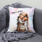 Névvel kérhető - Cuki Anya manó & Kicsi Fia mintás párna