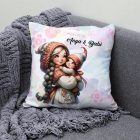 Névvel kérhető - Cuki Anya manó és Lánykája mintás párna