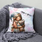 Névvel kérhető - Cuki Anya manó & Kisfia mintás párna