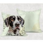 Névvel kérhető - Fekete-fehér angol pointer portré mintás párna