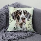 Névvel kérhető - Fekete-fehér angol pointer portré mintás párna