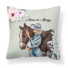 Kérd a neveddel - Meghitt lovas pillanat mintás párna